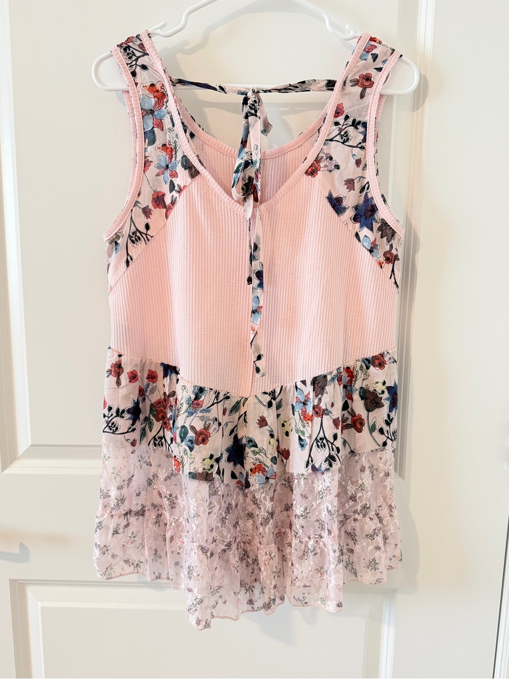 POL pink floral PEPLUM tank top in size small.  (NWOT) - Picture 4 of 7